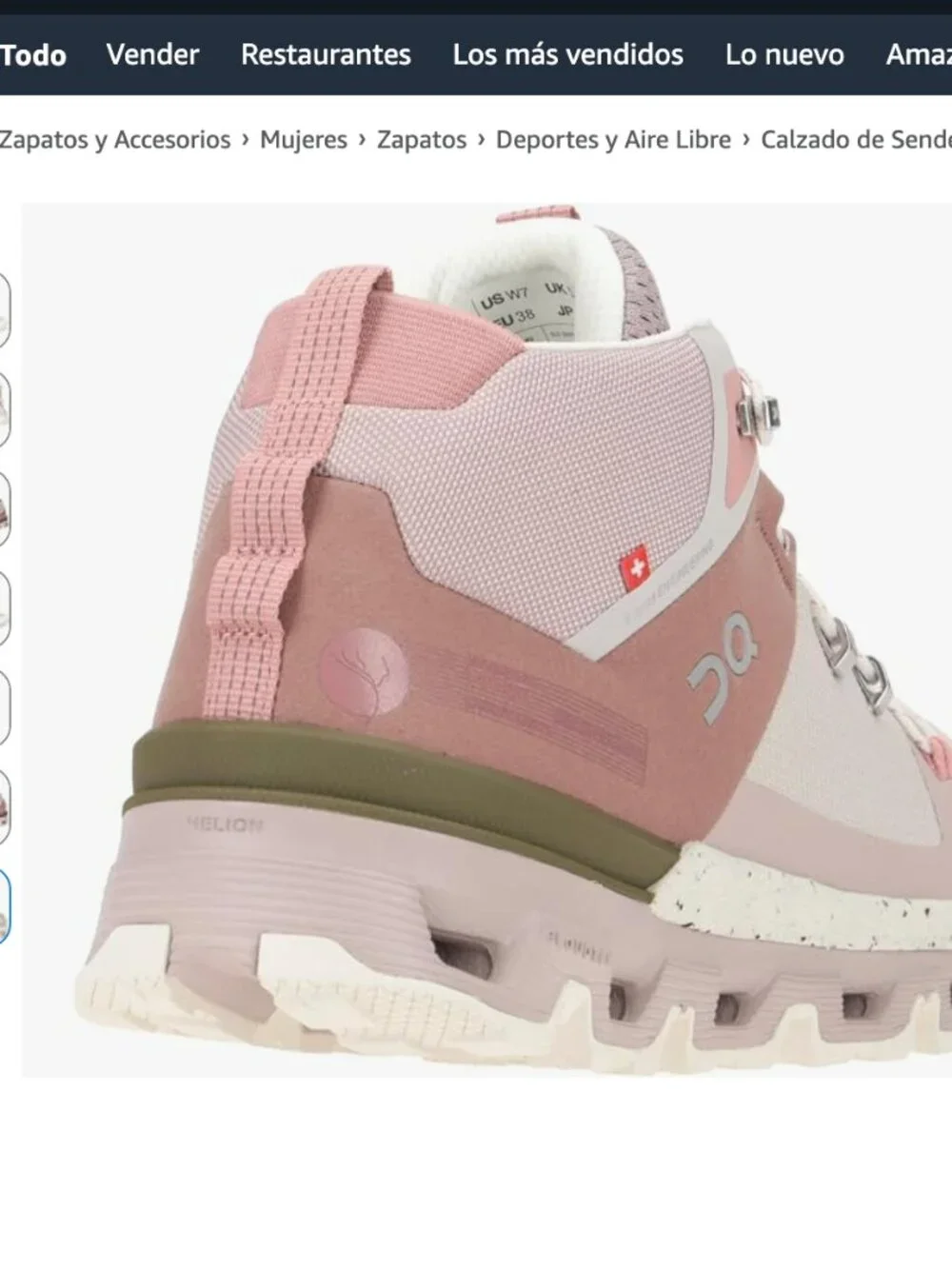 On Cloudtrax Rose/Ivory hiking sneakers